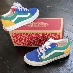 Vans Blue, Green, Yellow Sneakers